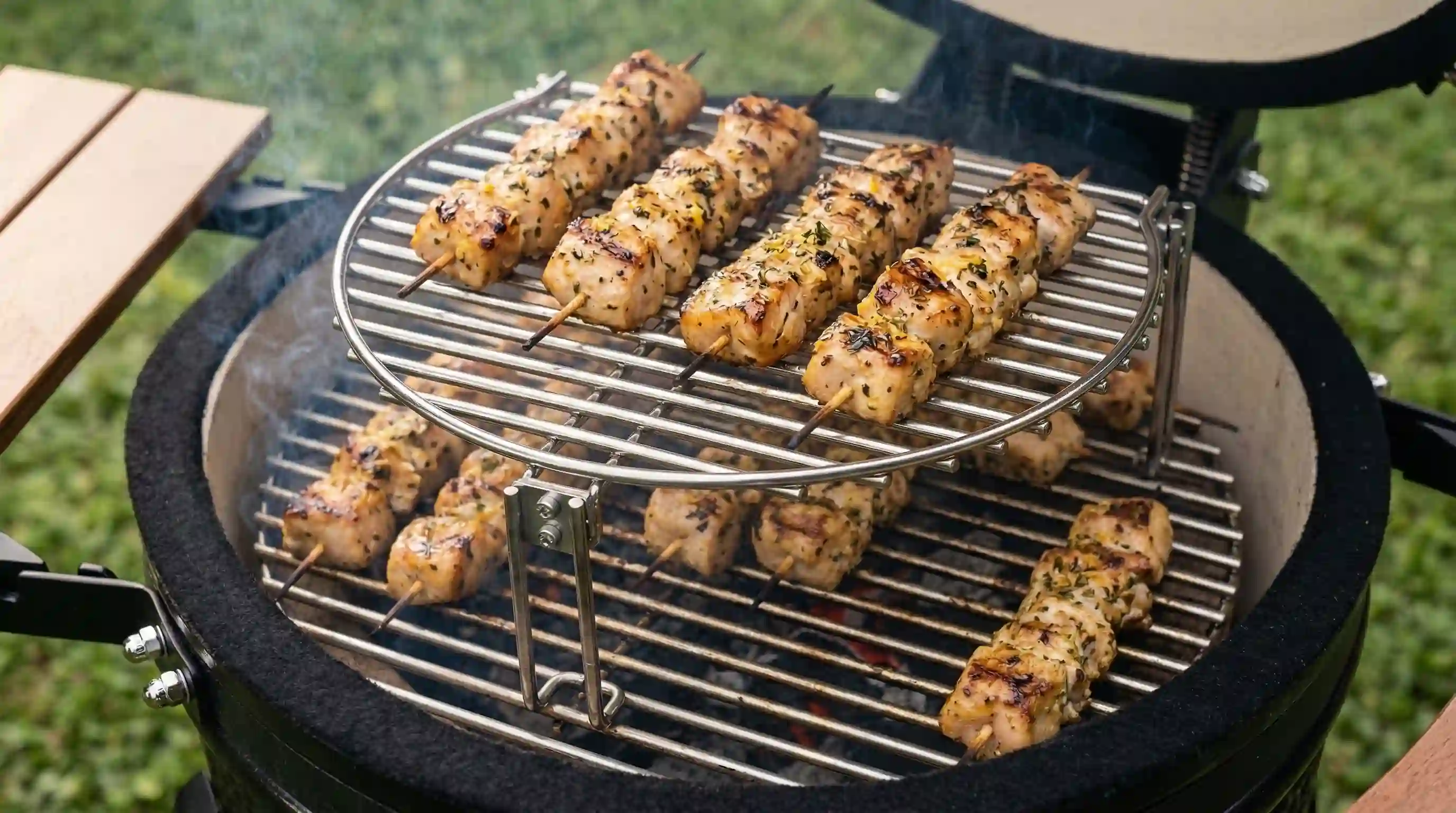 Brochettes de poulet citron Kamado